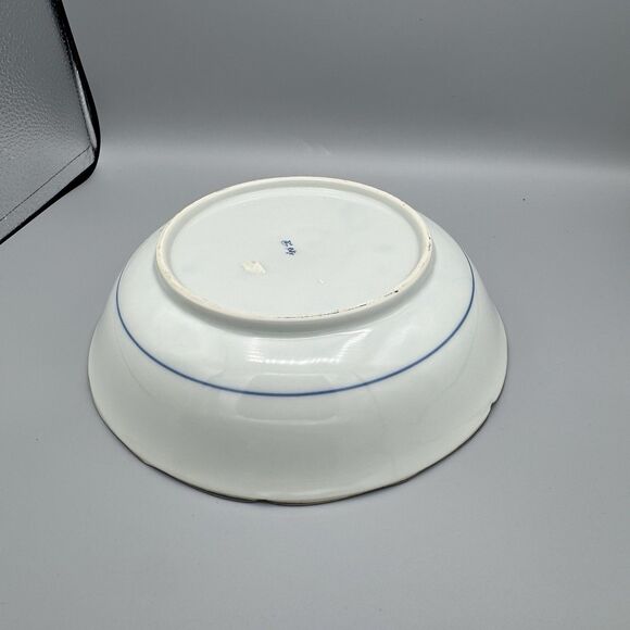 Vtg Asian Andrea Sadek Porcelain Bowl Japanese Water Garden with Birds 10" Dia - Picture 8 of 8